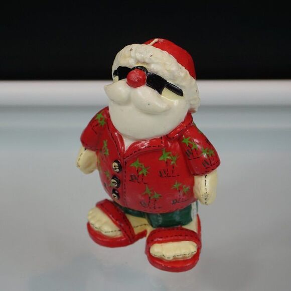 Beach Santa Claus Candle Hawaiian Shirt Sunglasses Flip Flop Sandals 2005 - Picture 1 of 9